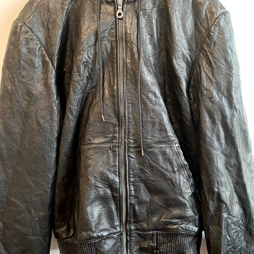 (EVER) Brand Lined 100% Authentic Leather Jacket